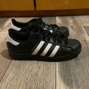 Black and White Adidas Superstars
